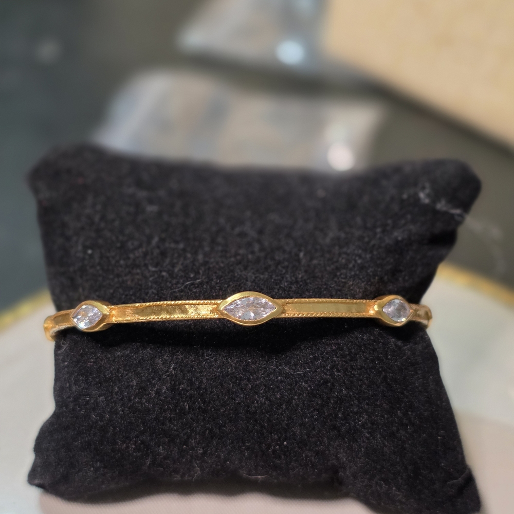 Julie vos 24K gold plated CZ bangle. size 7